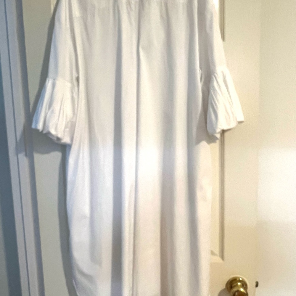 Nordstrom White cotton pull-over shirt dress. - Picture 7 of 8